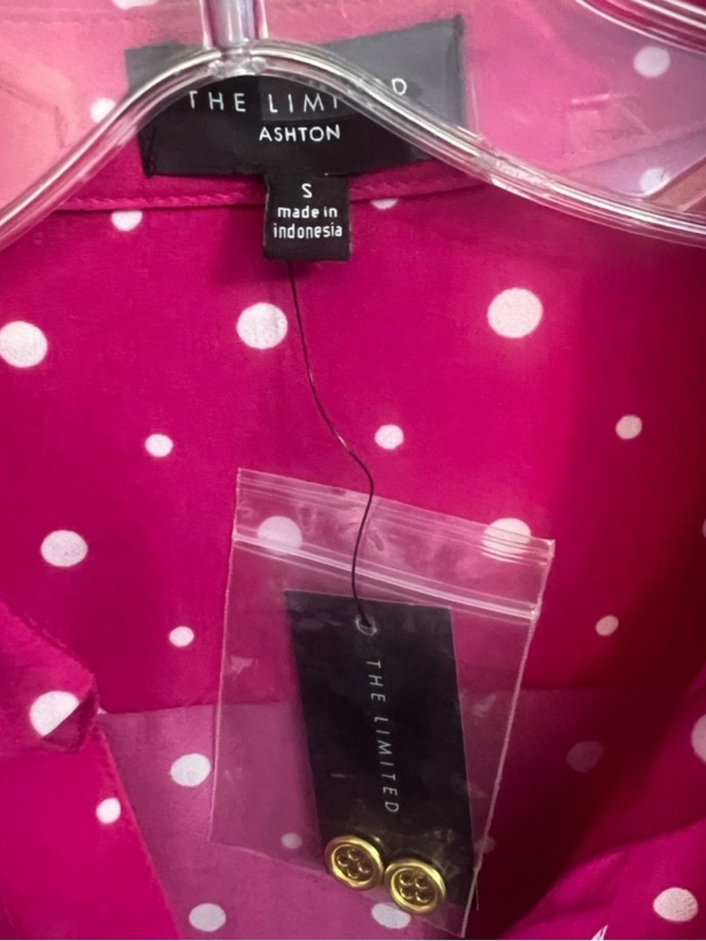 The Limited Berry Pink Polka Dot Dress - Picture 7 of 7